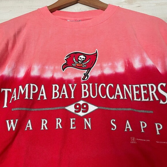 Vintage Tampa Bucs Buccaneers Warren Sapp Tiedye Single Stitch Size M - Picture 3 of 8